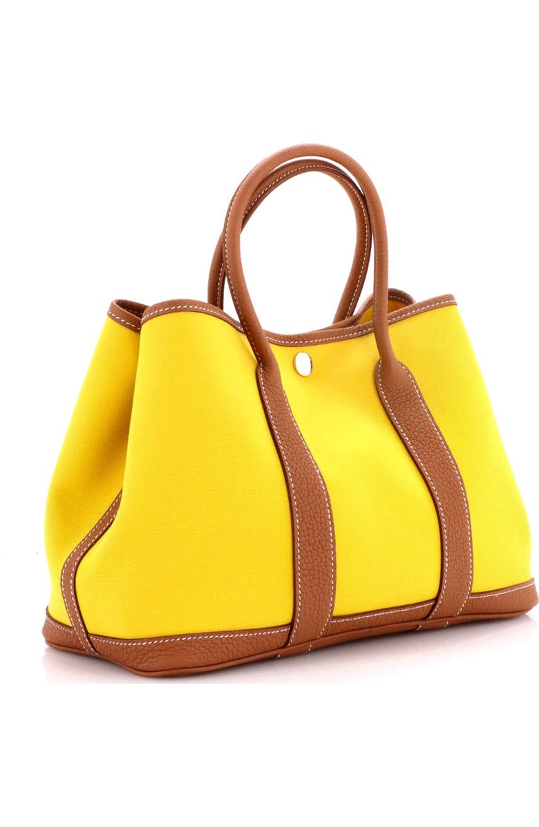 Pre-Owned Hermes Garden Party Tote Toile and Leather 30, Alternate, color, Jaune Ambre