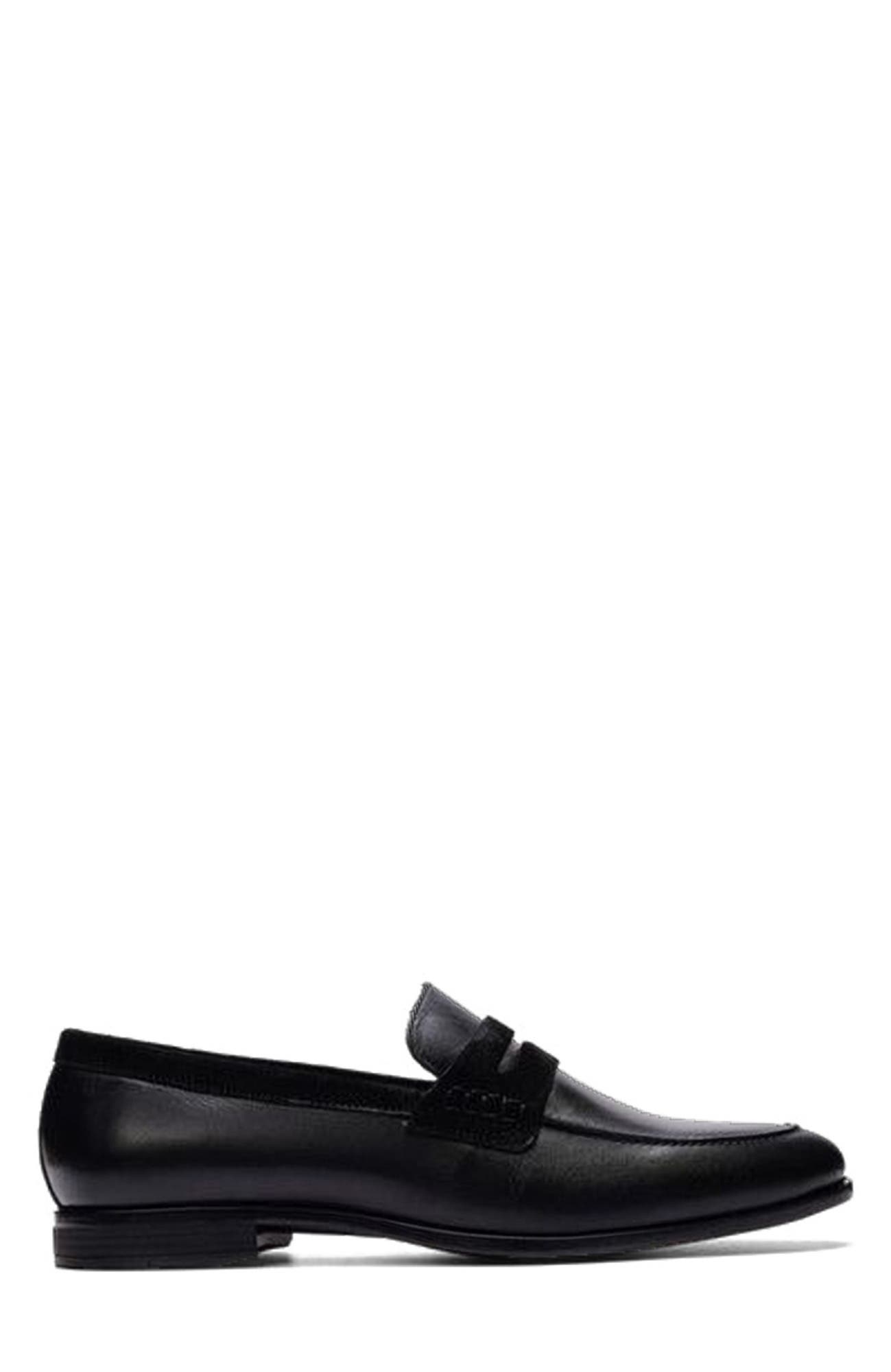 CARLOS SANTANA Leon Penny Loafer, Alternate, color, Black Leather