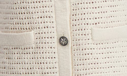 Lucky Brand Short Sleeve Cotton Cardigan In White