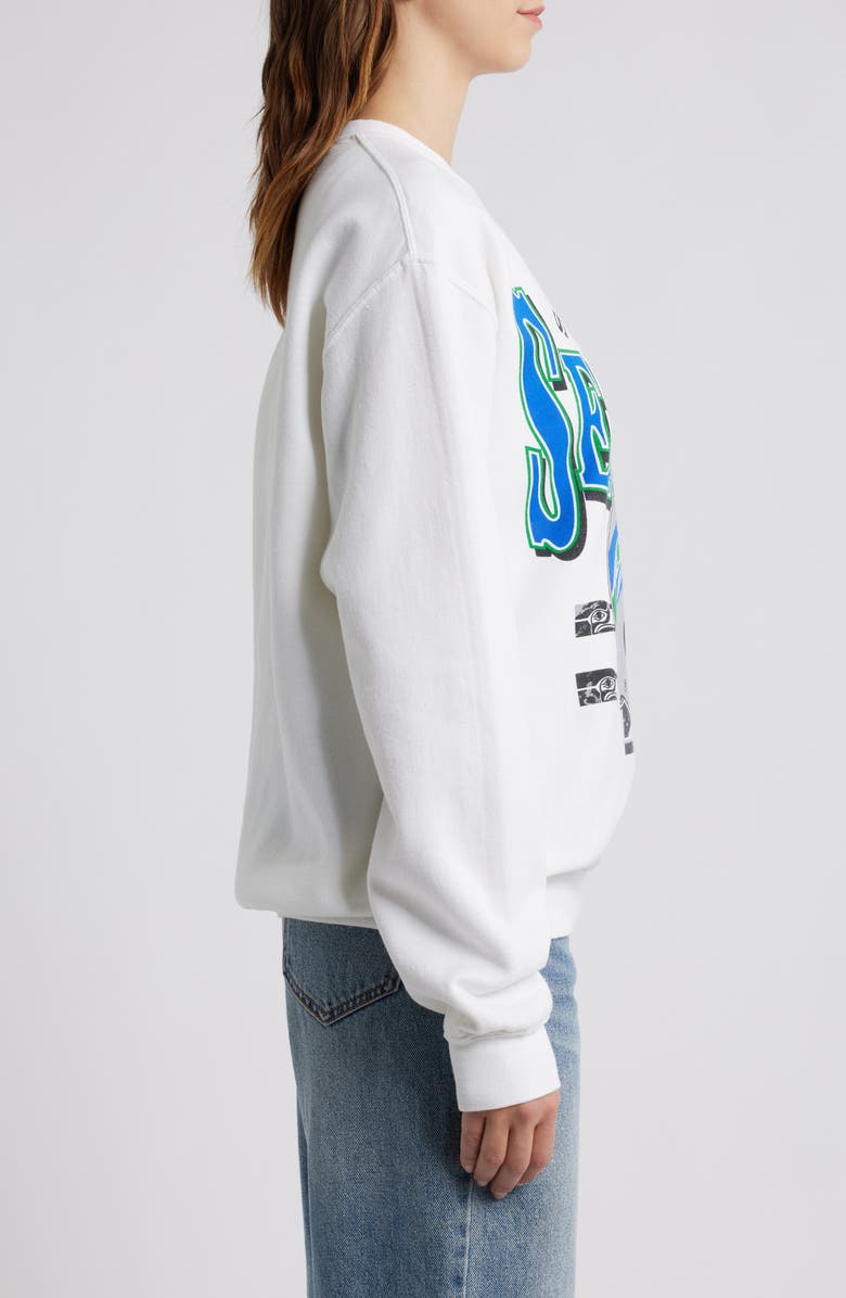 Junk Food NFL Seahawks Conversion Graphic Sweatshirt, Alternate, color, White