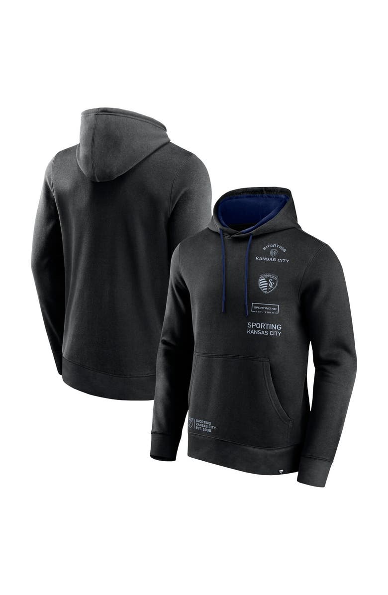 FANATICS Men's Fanatics Branded Black Sporting Kansas City Halftime Pullover Hoodie, Main, color, 