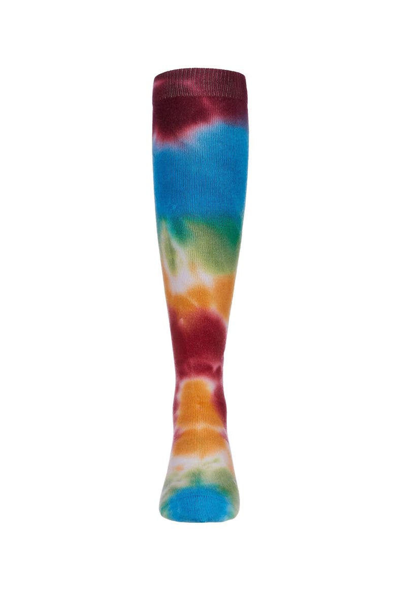 Retro Tie-Dye Knee High Socks, Alternate, color, Multi Color Print