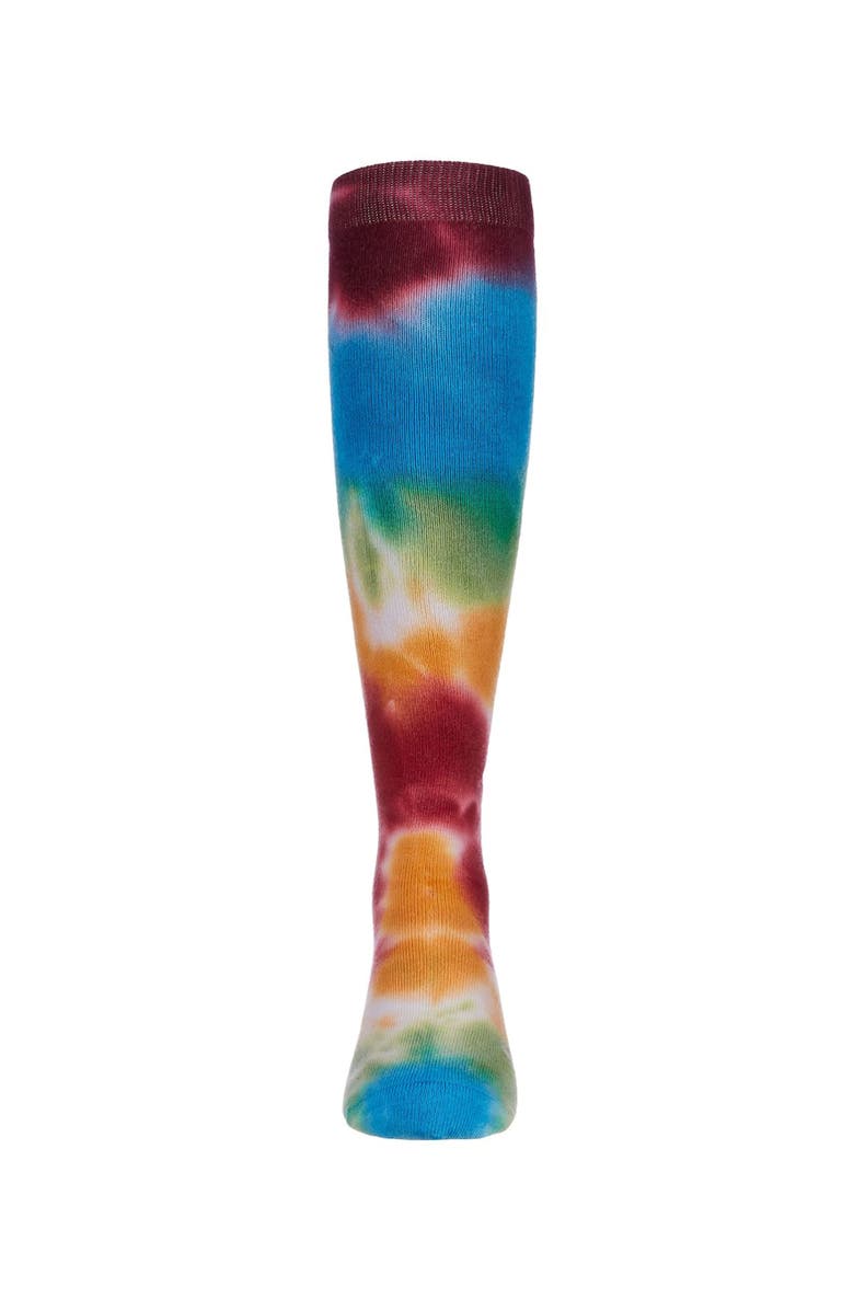 MeMoi Retro Tie-Dye Knee High Socks, Alternate, color, Multi Color Print