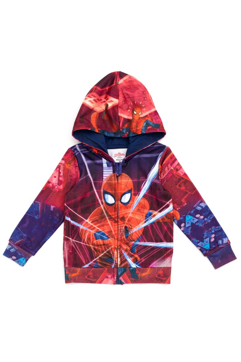 Spider-Man Sublimated Pullover Hoodie, Main, color, Red