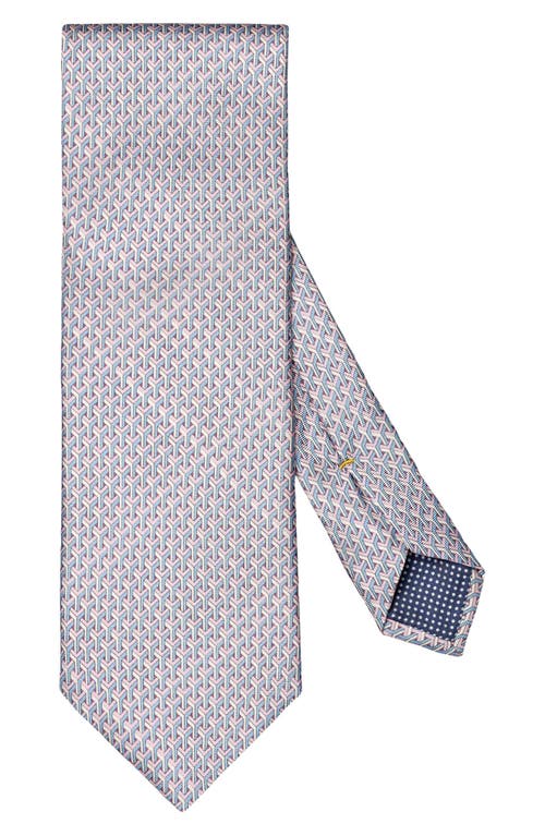 Eton Geometric Silk Tie In Medium Pink