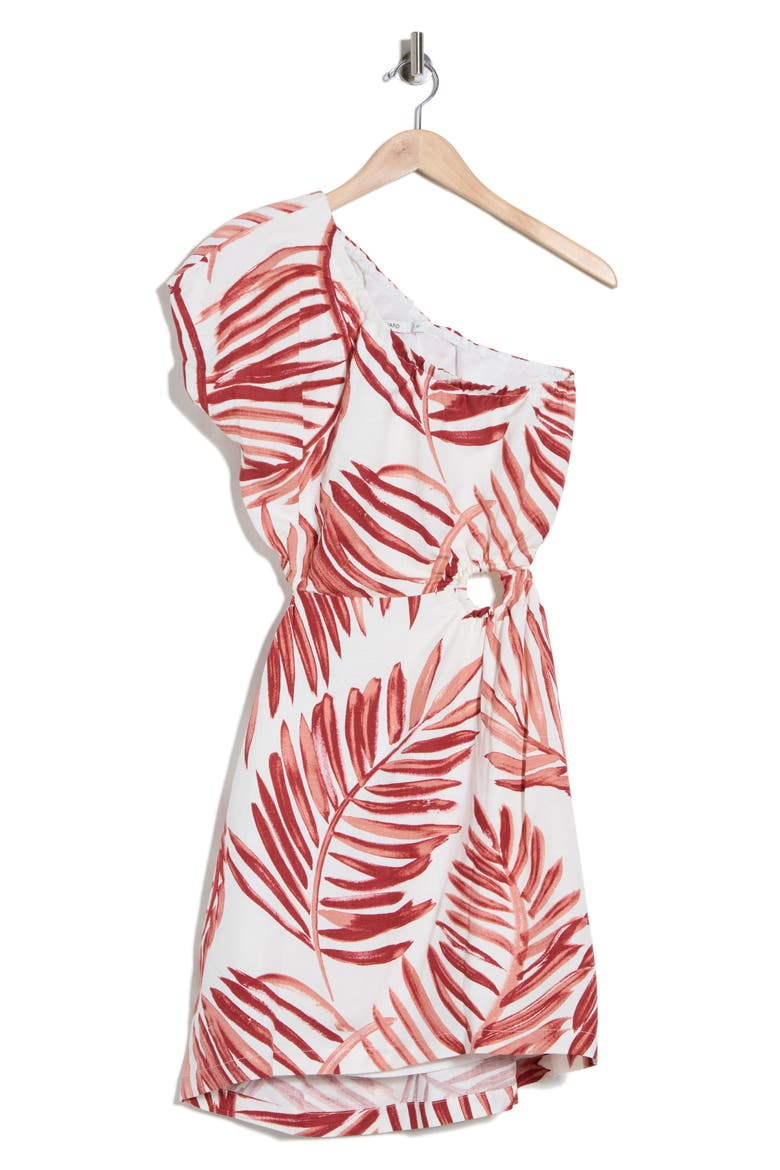 Theodora New Leaf Linen Blend Dress, Main, color, MOCHA