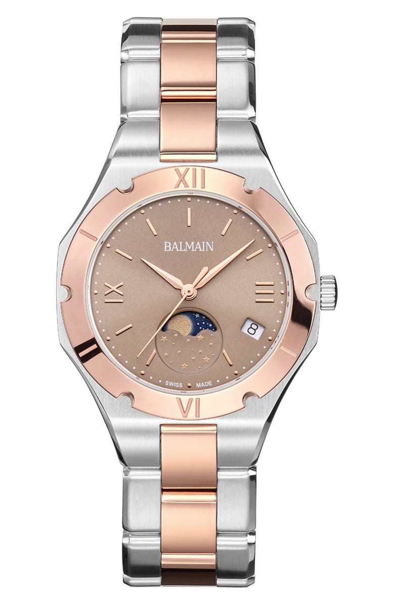 Balmain Be Balmain Moonphase Bracelet Watch, 33mm, Main, color, 