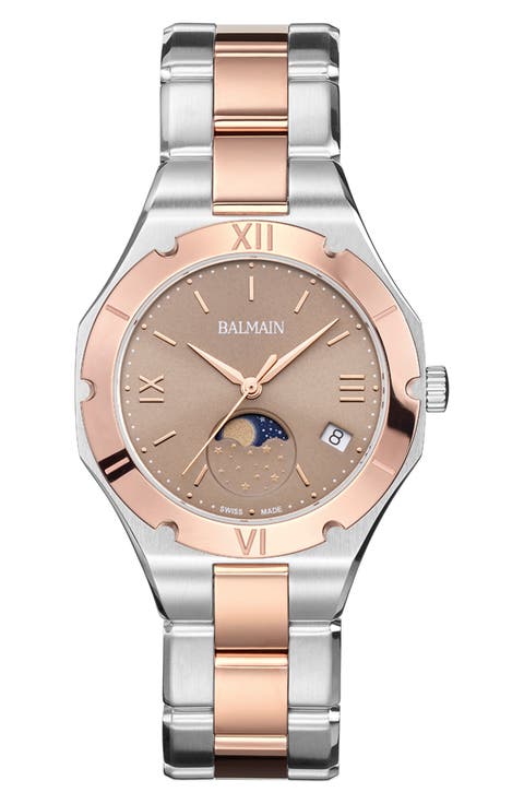 Be Balmain Moonphase Bracelet Watch, 33mm