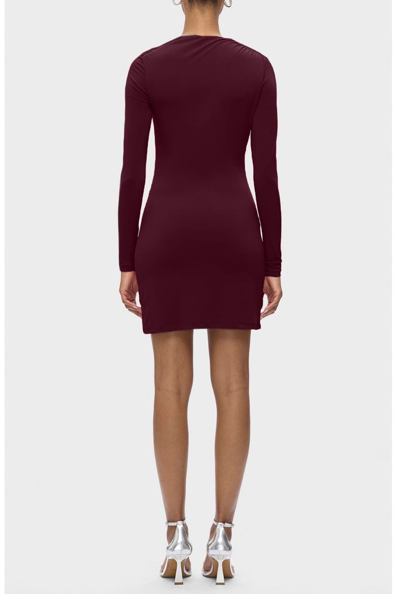 The Abby Long Sleeve Shift Minidress, Alternate, color, PINOT