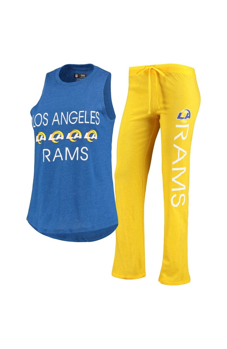 CONCEPTS SPORT Women's Concepts Sport Gold/Royal Los Angeles Rams Muscle Tank Top & Pants Sleep Set, Main, color, Gold