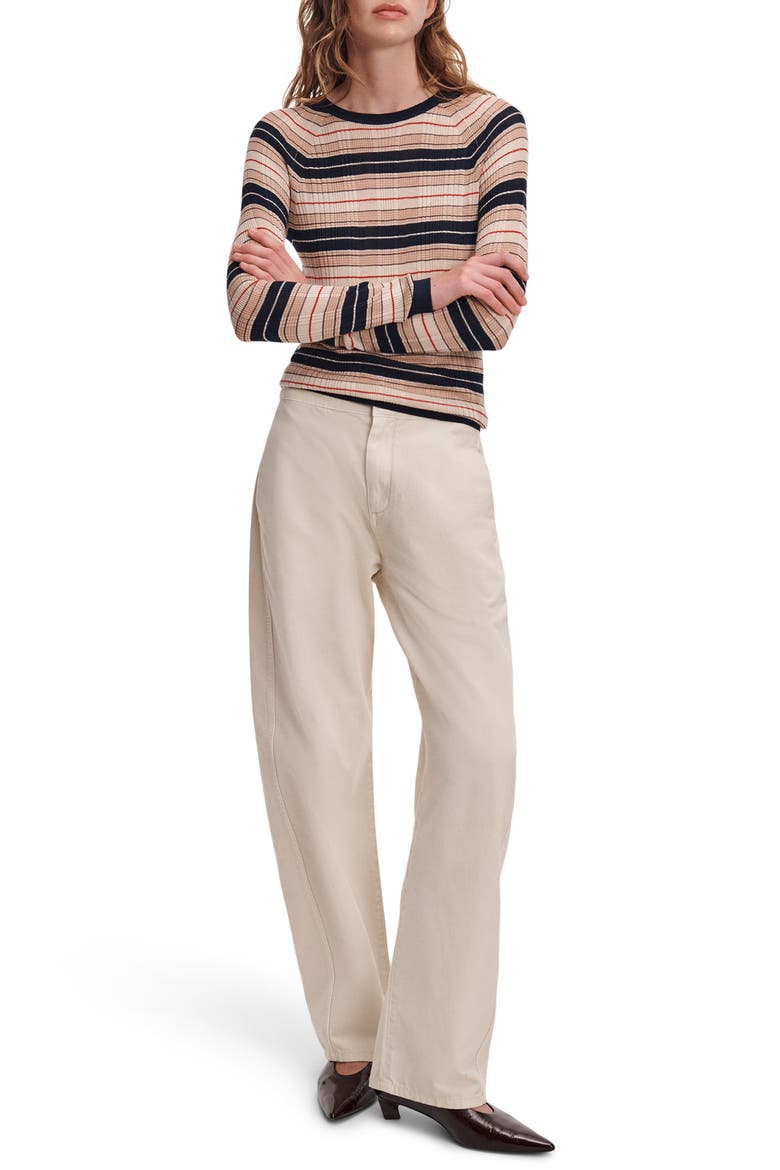 Teresa Striped Silk Blend Sweater, Alternate, color, NAVY MULTI