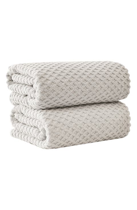 Diamond Waffle Textured 2-Piece Bath Sheet Set