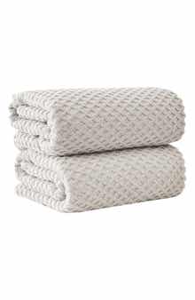 Diamond Waffle Textured 2-Piece Bath Sheet Set