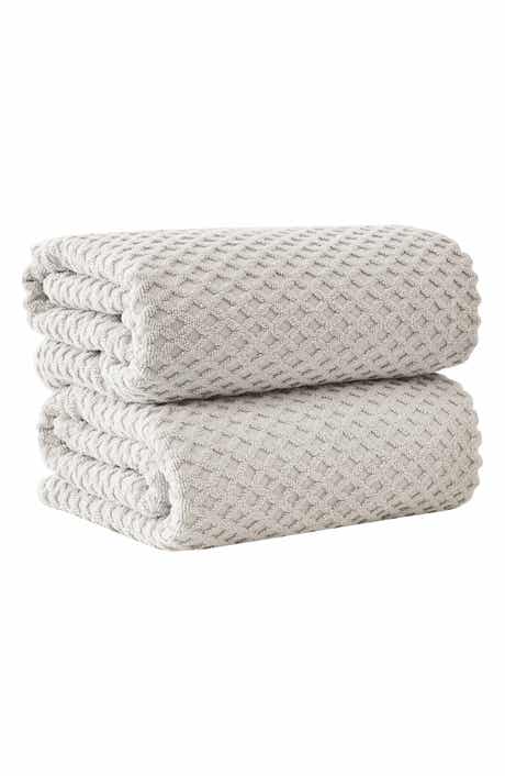 Diamond Waffle Textured 2-Piece Bath Sheet Set