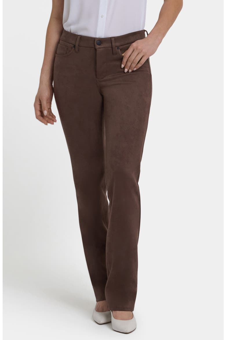 Marilyn Straight Leg Faux Suede Pants, Main, color, COFFEE BEAN