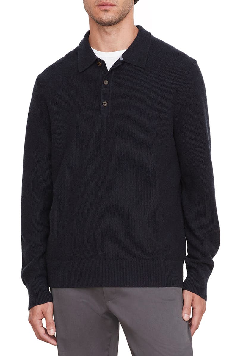 Vince Long Sleeve Wool & Cashmere Polo, Main, color, 