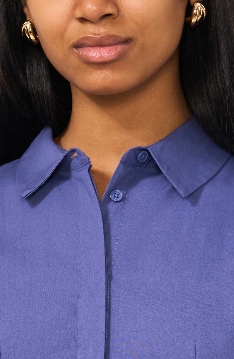 Halogen<sup>®</sup> Long Sleeve Cotton Fit & Flare Shirtdress, Alternate, color, Indigo