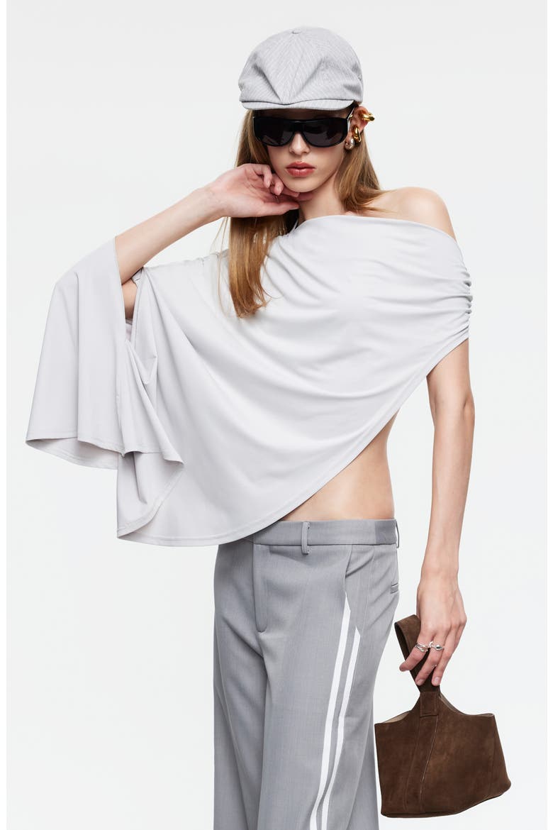 Reborn Asymmetric Poncho, Alternate, color, ASH