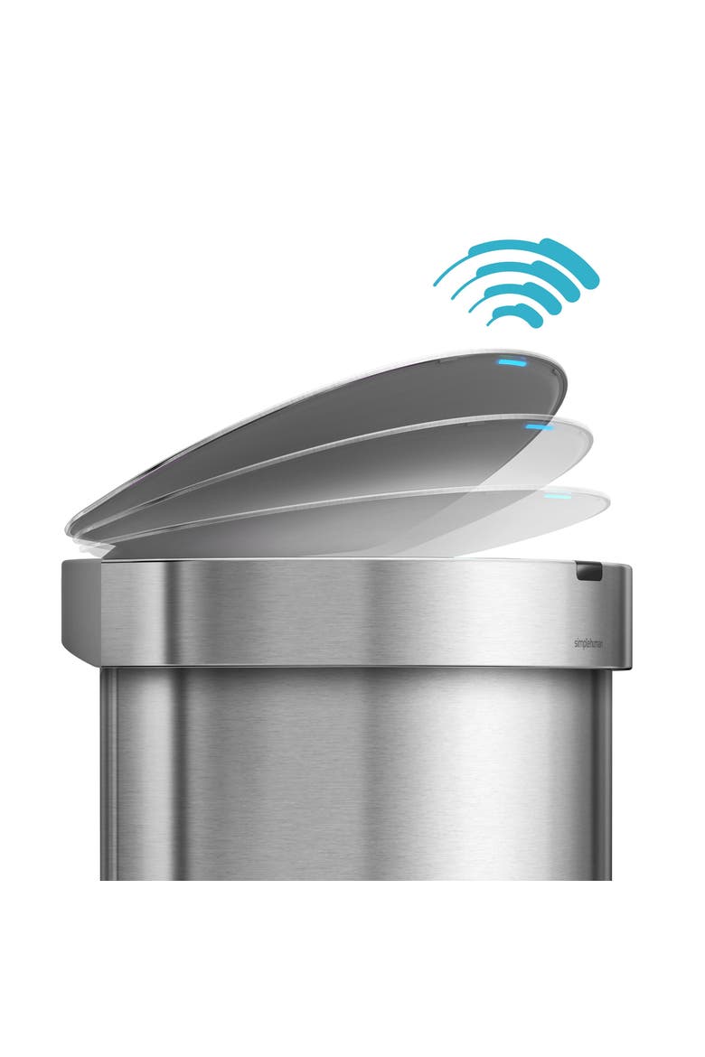 45L semi-round sensor can, Alternate, color, Brushed