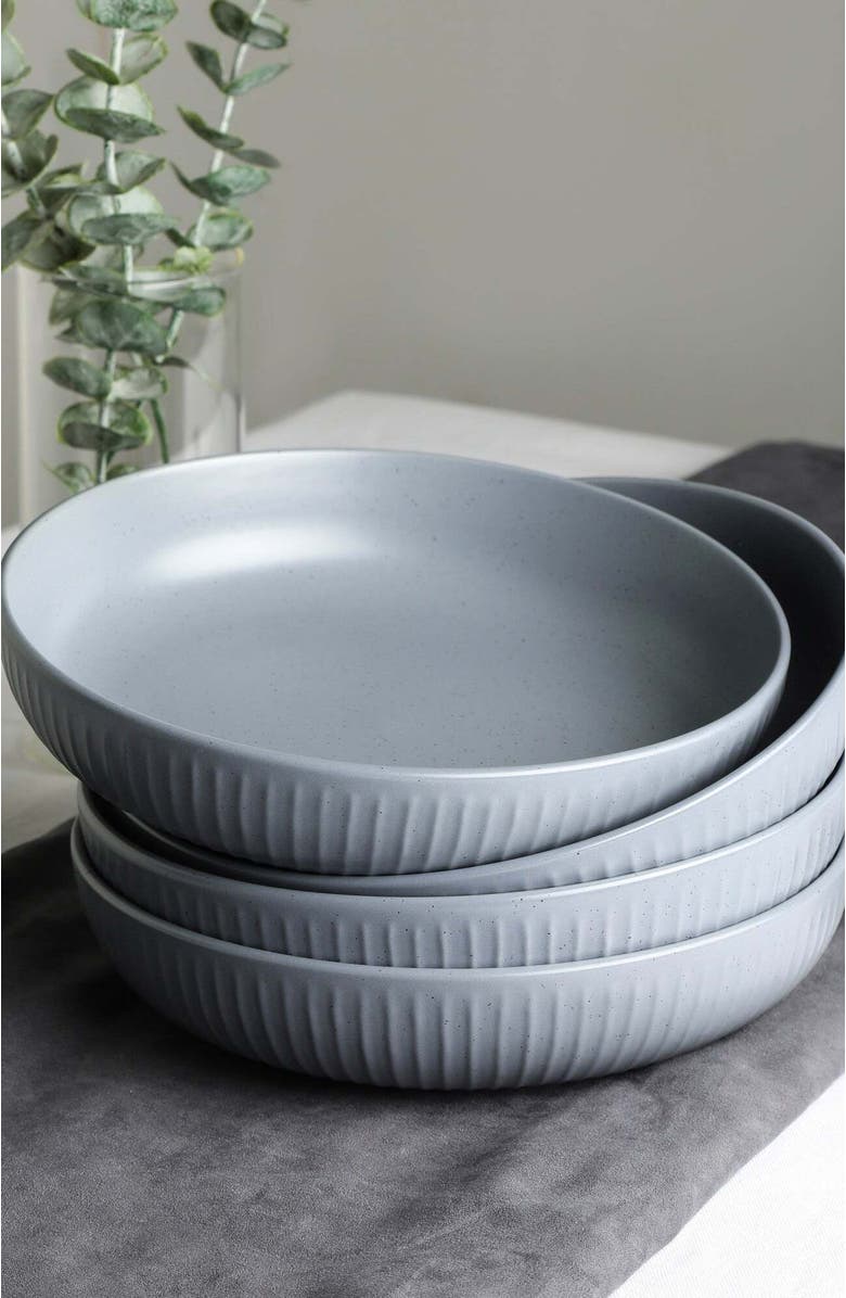 Stone Lain Logan Stoneware 4-Piece Bowl Set, Alternate, color, Grey