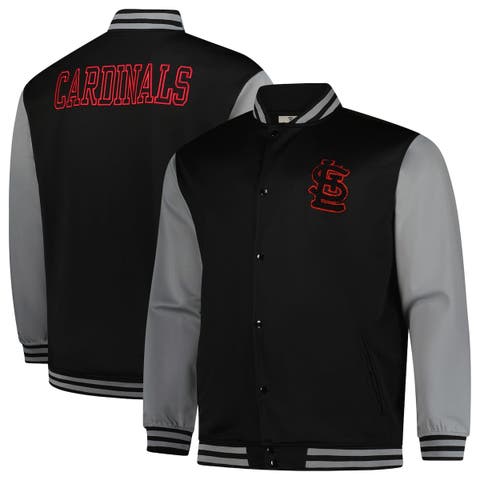 Men's Profile  Black/Gray St. Louis Cardinals Full-Snap Varsity Jacket