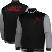 PROFILE Men's Profile Black/Gray St. Louis Cardinals Full-Snap Varsity Jacket