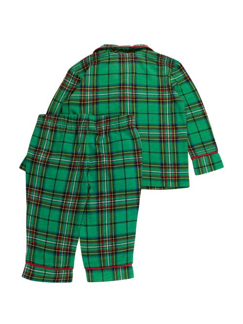Rufflebutts Gender Inclusive Button Up Pajama Set In Green