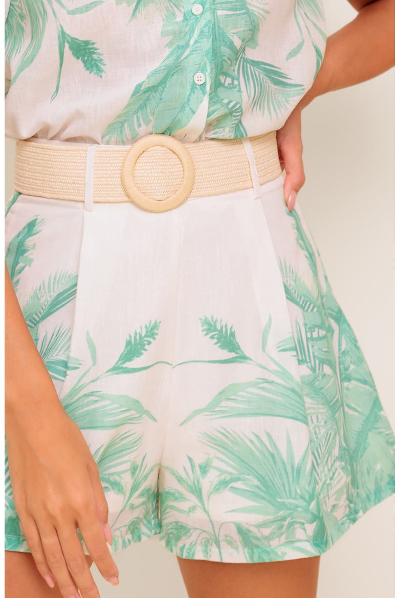 Printed Shirt & Shorts Set, Alternate, color, IVORY SAGE