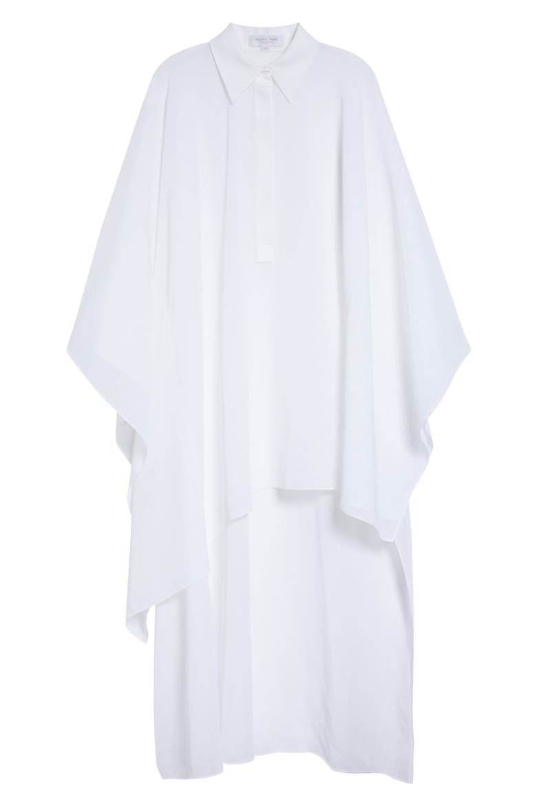 Asymmetric Linen Gauze Caftan, Alternate, color, OPTIC WHITE
