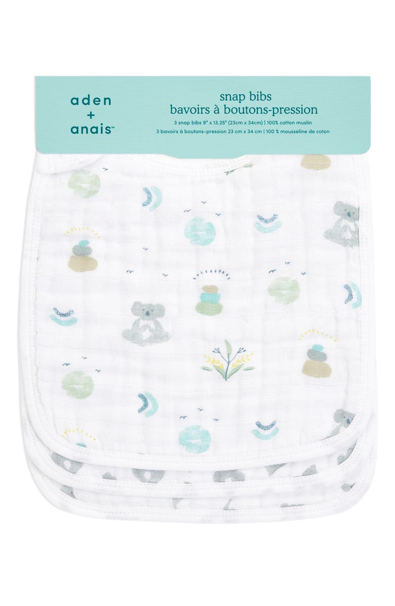 aden + anais 3-Pack Classic Snap Bibs, Alternate, color, Now And Zen