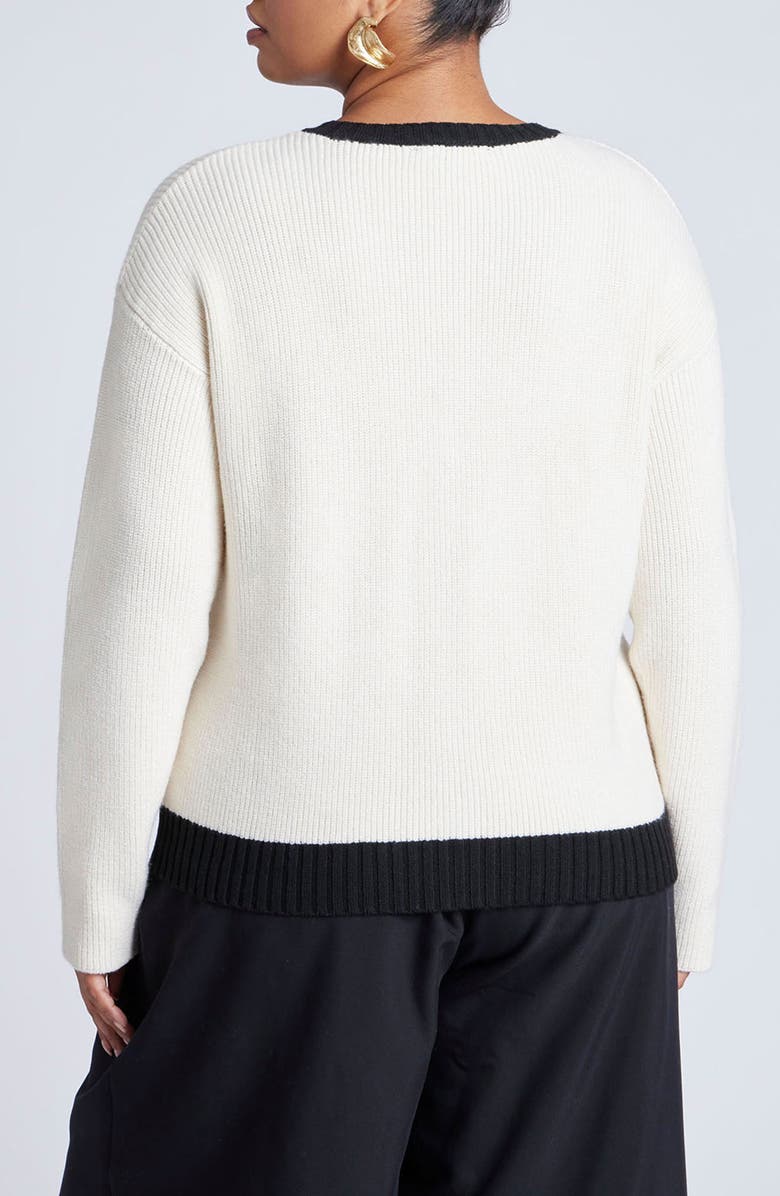 ELOQUII Contrast Trim Cardigan, Alternate, color, 