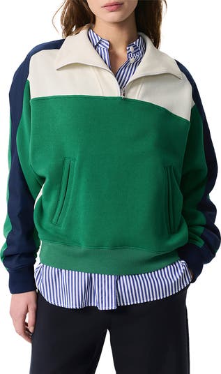 rag & bone Colorblock Terry Quarter Zip Sweatshirt | Nordstrom