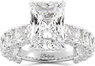 Balacia Radiant Cut Iced Out Engagement Ring With Radiant Cut Side Diamonds