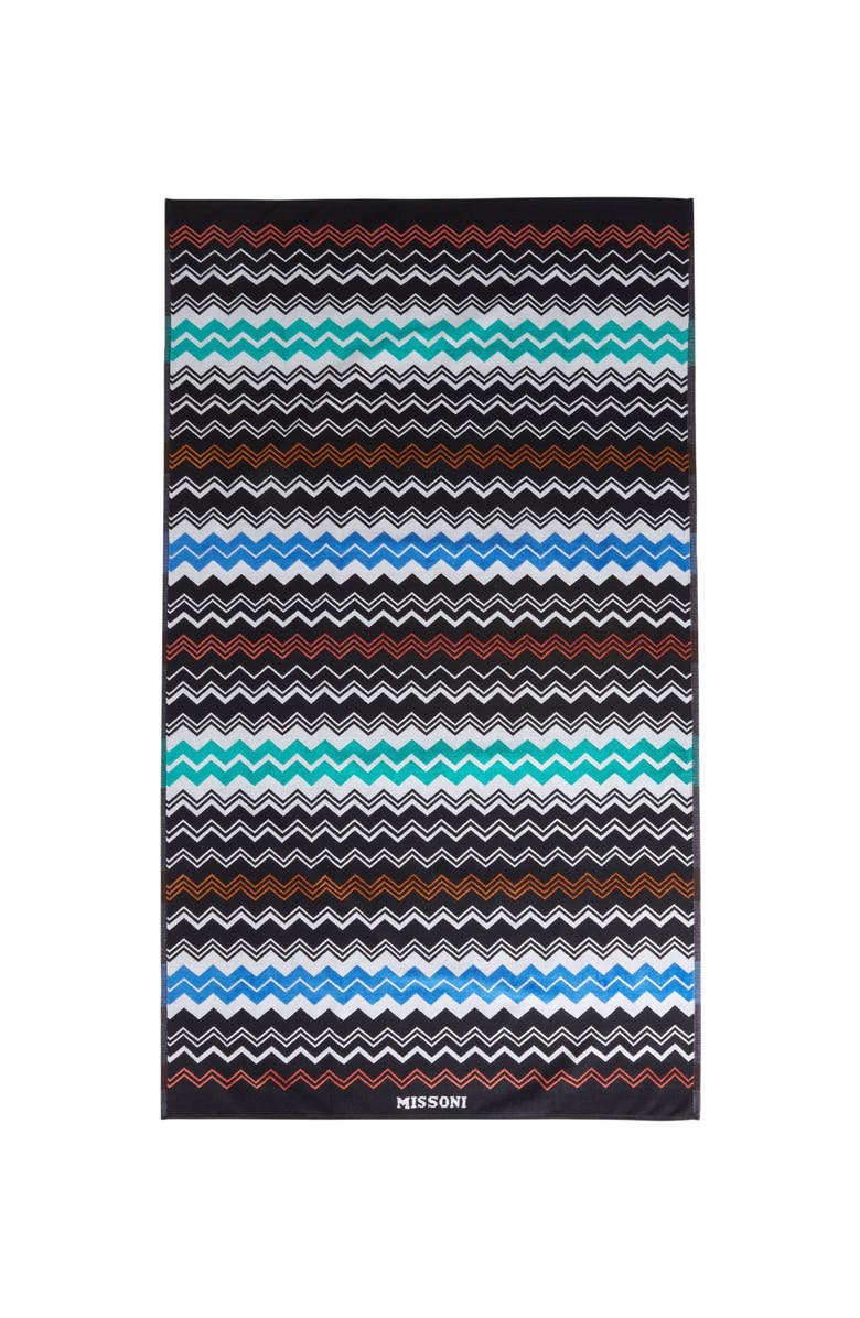 Missoni Home Neoclassic 180x100 Cm Beach Towel In Zigzag Cotton Terry, Alternate, color, Black