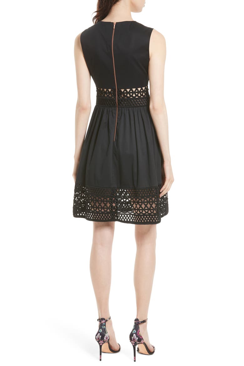 Dayzey Fit & Flare Dress, Alternate, color, BLACK