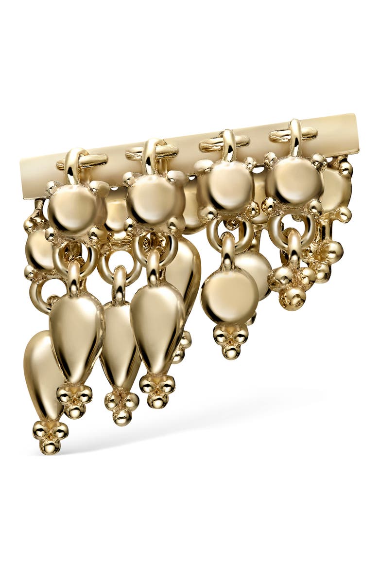 Tassel Bar Threaded Stud Single Earring, Alternate, color, YELLOW GOLD-LEFT