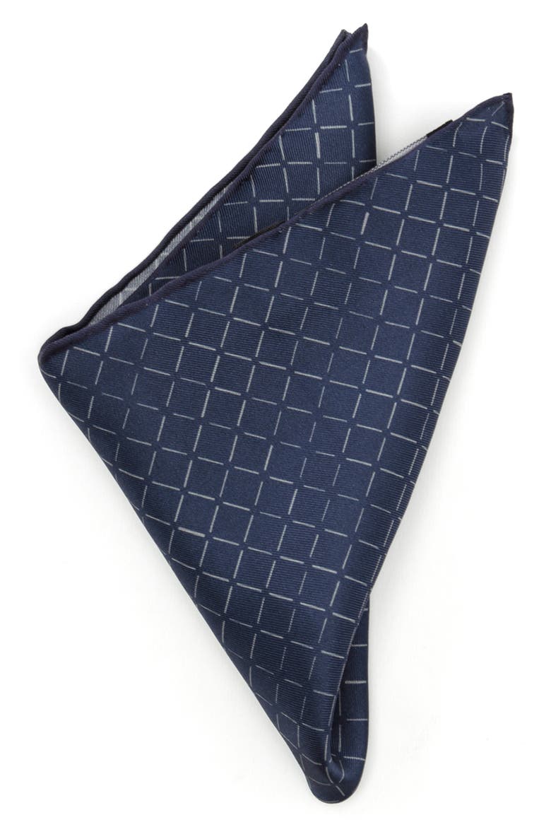 Diamond Silk Pocket Square, Main, color, NAVY