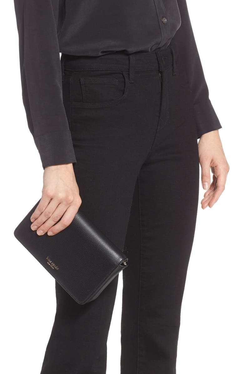 Kate Spade New York sylvia leather wallet on a chain, Alternate, color, 