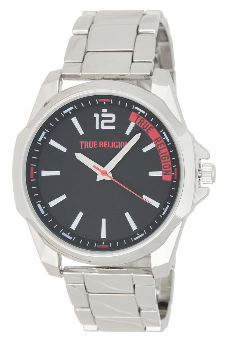 Logo Bracelet Analog Watch, 44mm, Main, color, SILVER