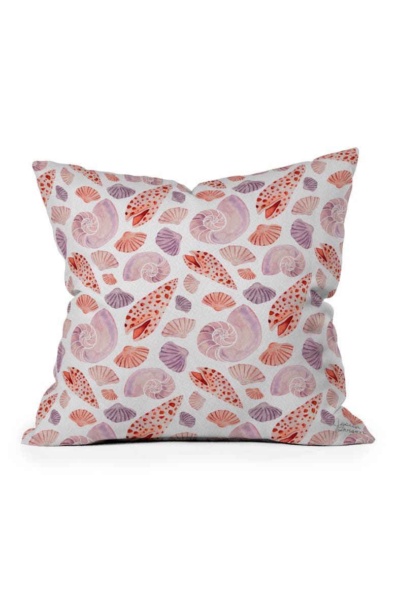 Seashell Square Throw Pillow, Main, color, ORANGE
