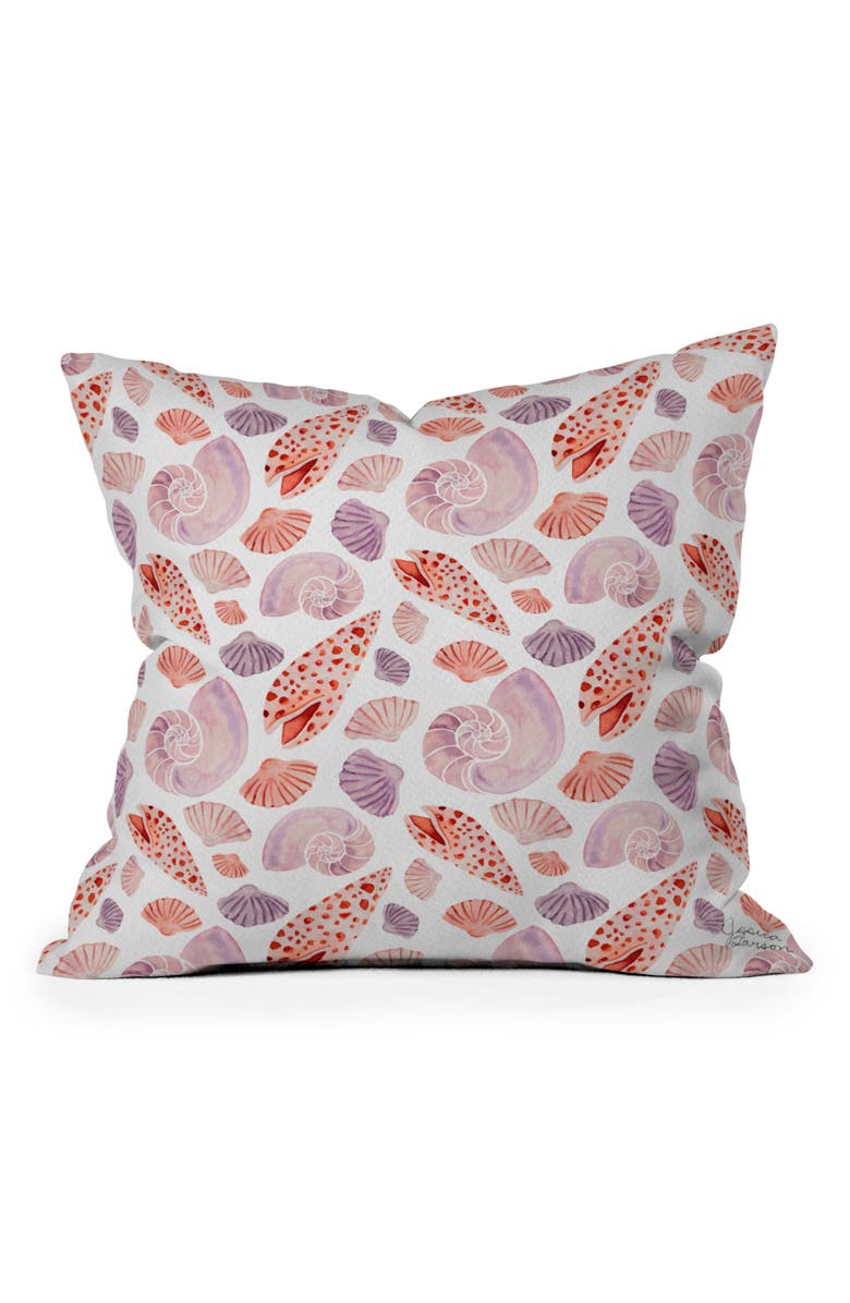 Deny Designs Seashell Square Throw Pillow, Main, color, Orange