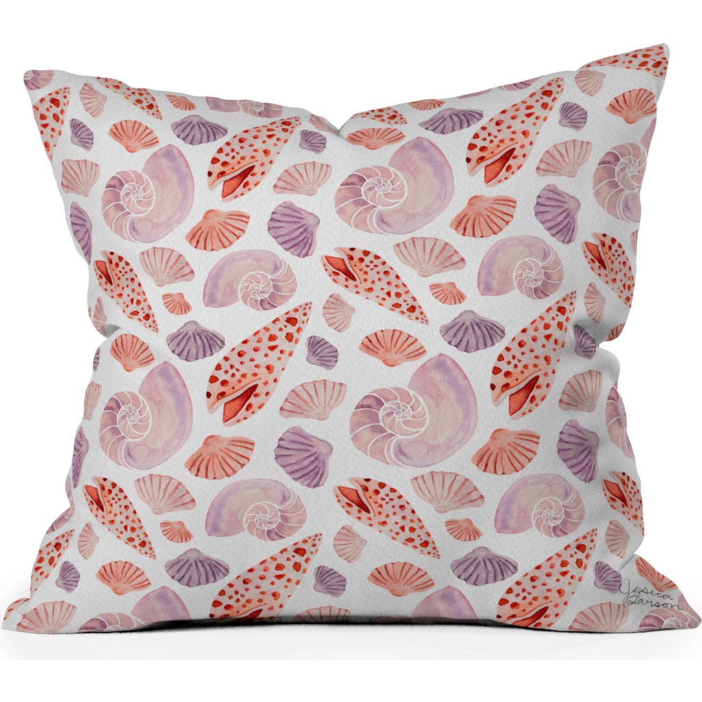 Deny Designs Seashell Square Throw Pillow In Orange