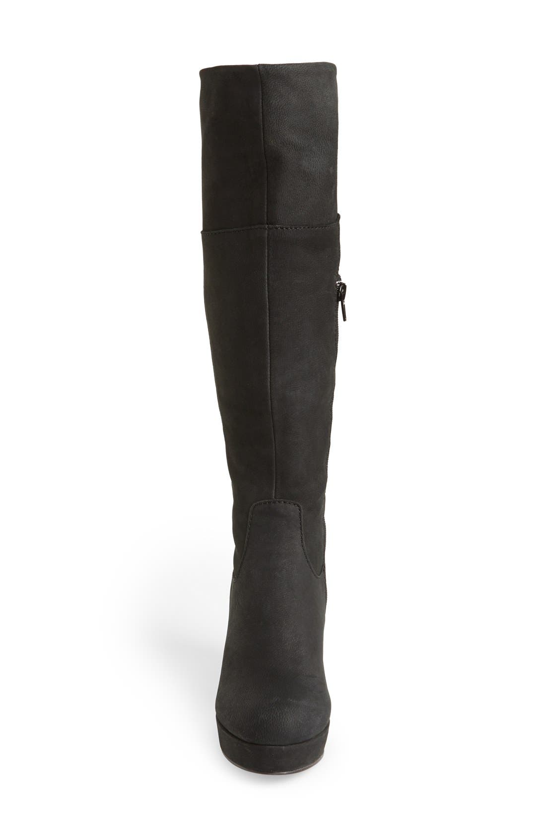 'Rackey' Leather Platform Boot, Alternate, color, BLACK LEATHER