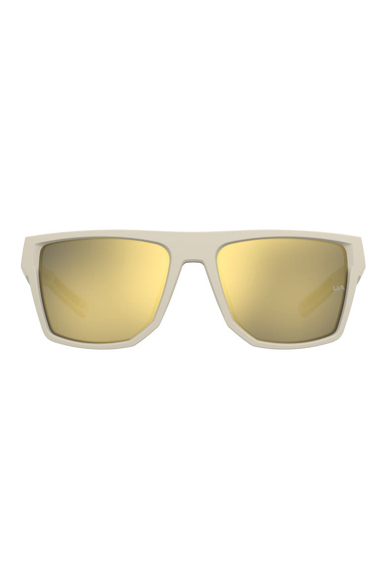 Launch 2 57mm Rectangular Sunglasses, Main, color, KHAKI