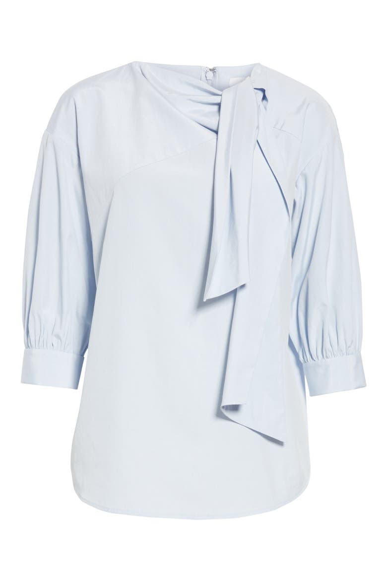 Tie Neck Blouse, Alternate, color, BLUE ICELANDIC