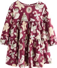 NEXT Kids' Long Sleeve Print Skater Dress
