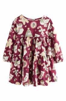 NEXT Kids' Long Sleeve Print Skater Dress