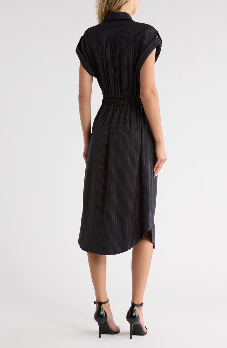 Ramy Brook Haylie Pinstripe Shirtdress, Alternate, color, Black Pinstripe