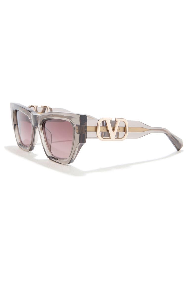 52mm Cat Eye Sunglasses, Alternate, color, GREY GREY ROSE