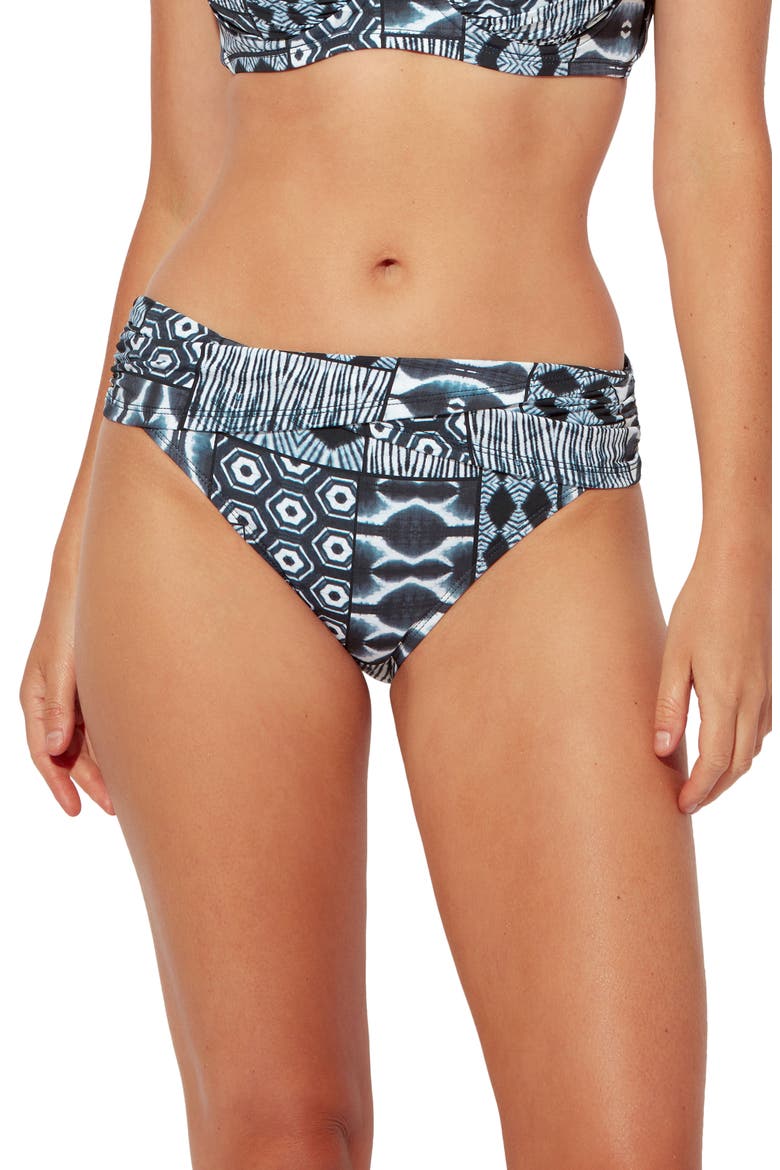 Island Time Sarong Hipster Bikini Bottoms, Main, color, NAVY